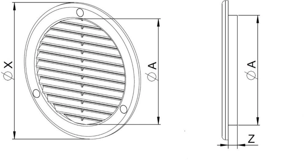 AWENTA Ventilation grille Awenta TRU18K fi150mm