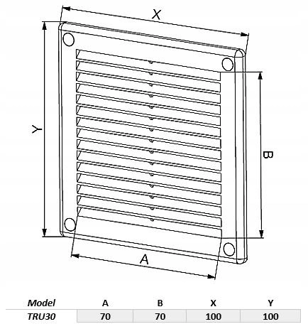 AWENTA Awenta TRU30 ventilation grille 100x100mm