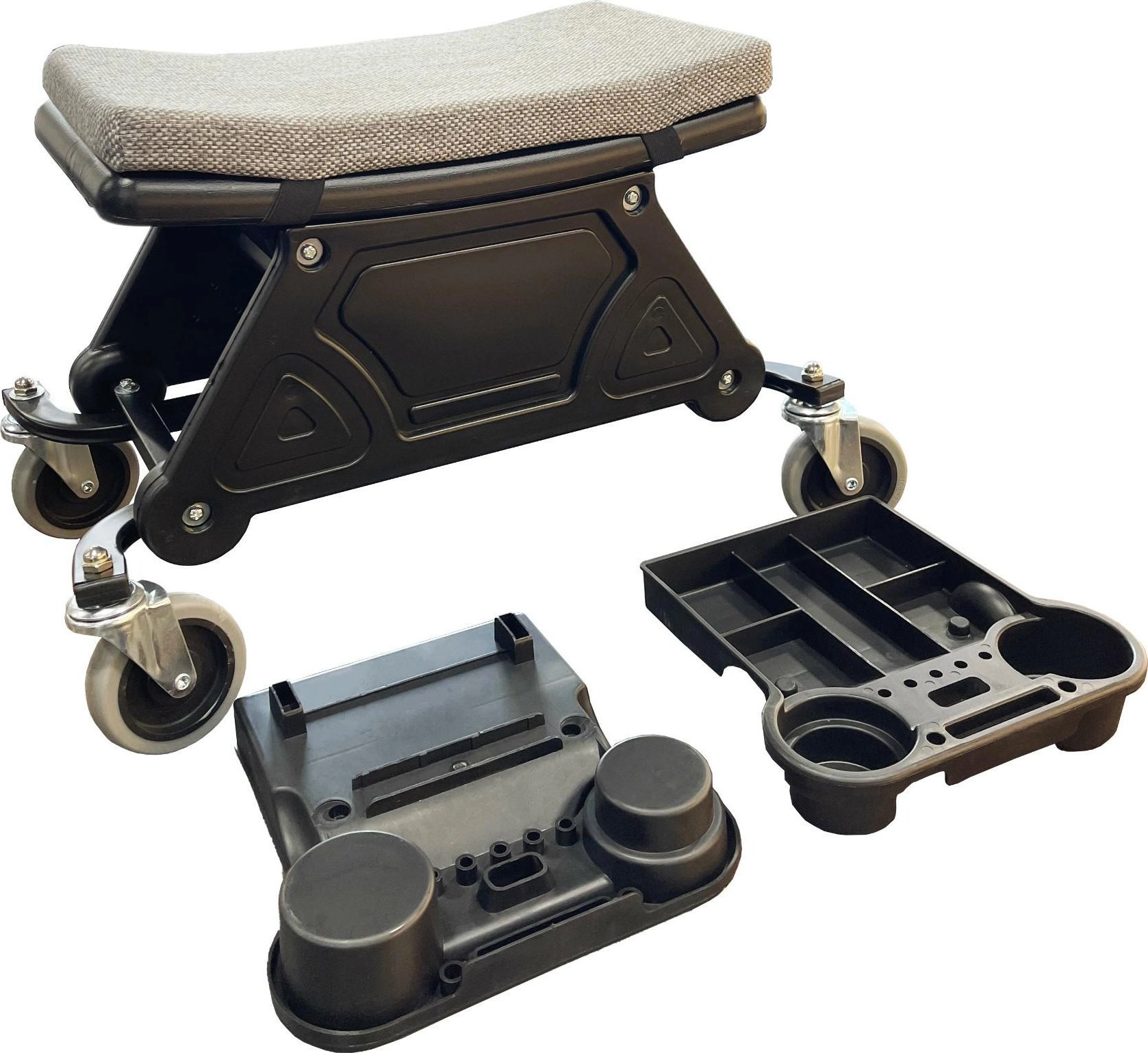 Workshop seat with storage compartments and