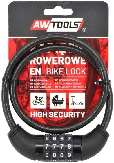 AWTOOLS BIKE LOCK 8x65cm COMBINATION AW24054
