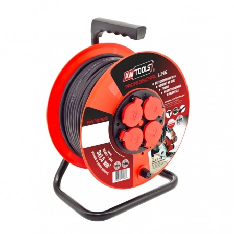 AWTOOLS EXTENSION CABLE DRUM PROFESSIONAL 25m