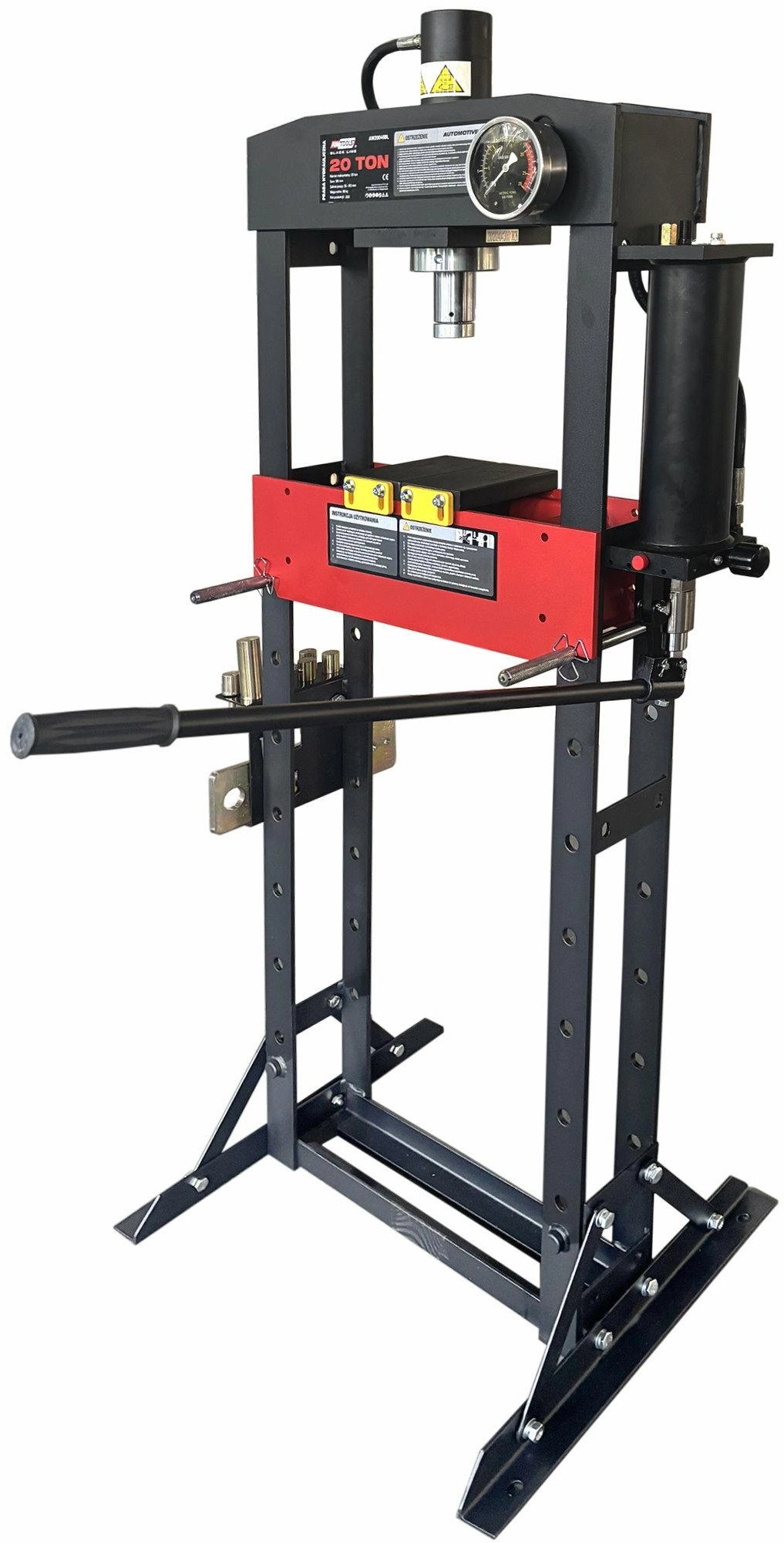 Hydraulic press w/gauge 20T PRO Black