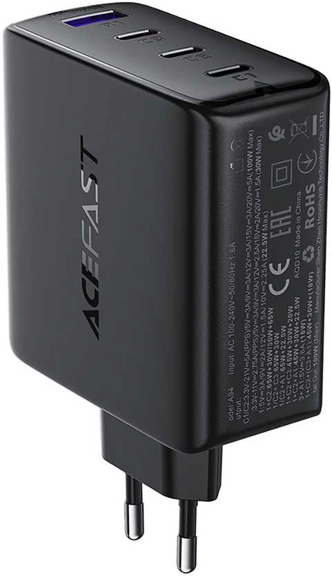 Charger Acefast A94 100W GaN 3xUSB-C/USB-A
