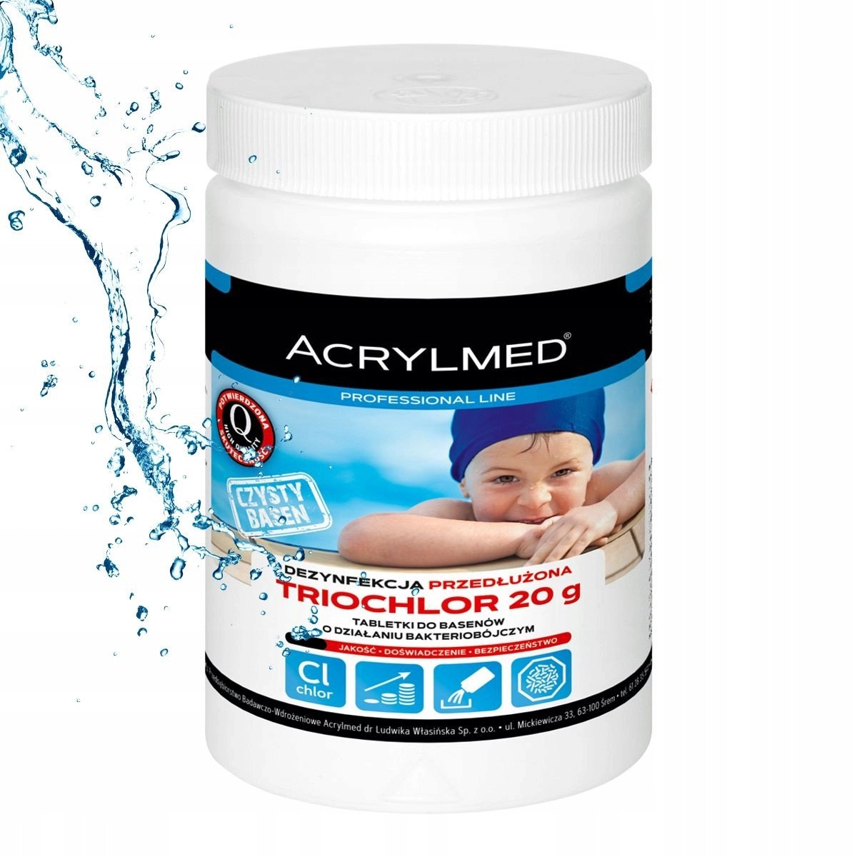 Acrylmed 1kg Triochlor 200g bactericidal tablets