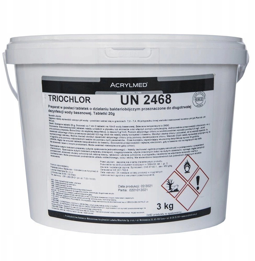 Acrylmed 3kg Triochlor 20g extended disinfection