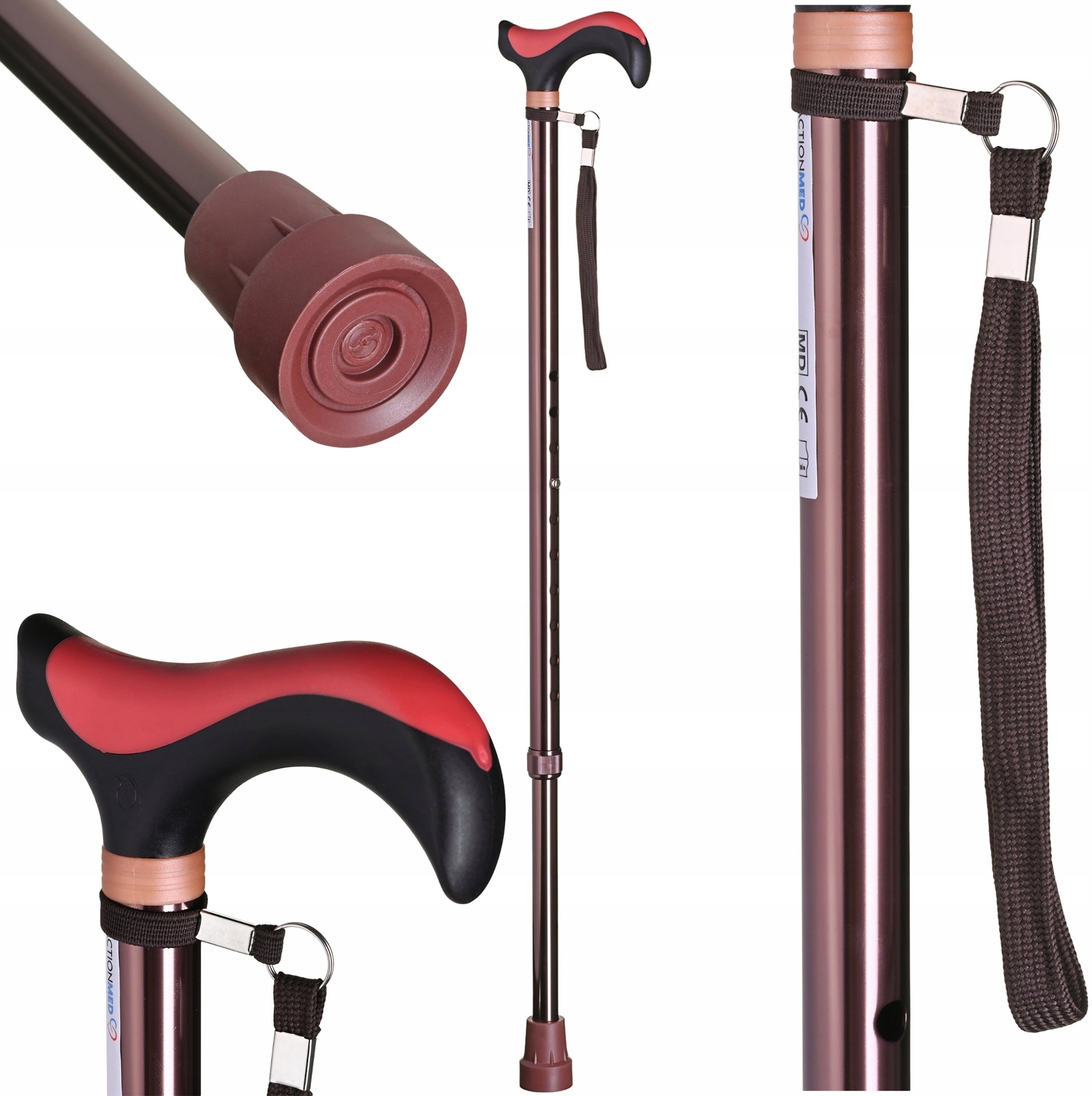 ActionMed Invalid walking stick  adjustable  copper