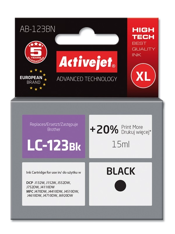 Activejet AB-123BN ink (replacement for Brother