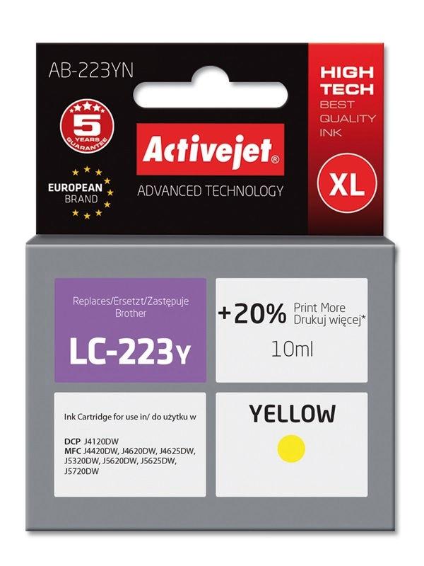 Activejet AB-223YN ink (replacement for Brother