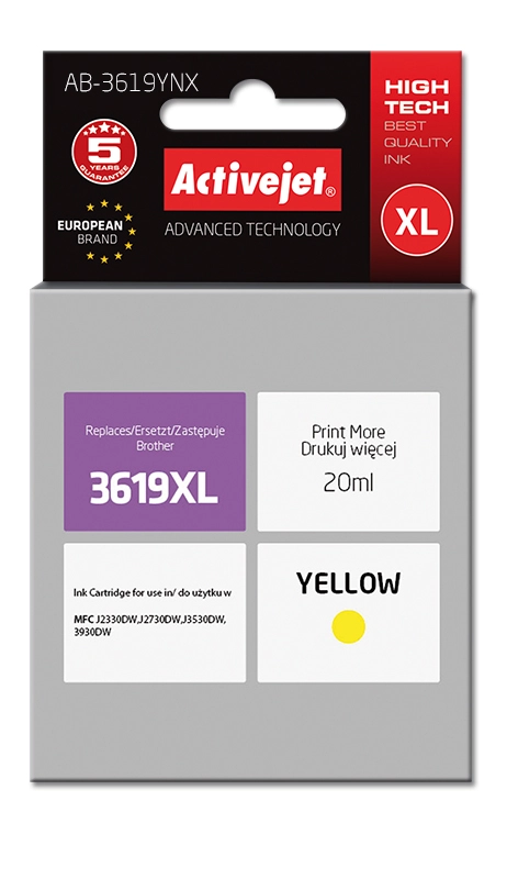 Activejet AB-3619YNX ink (replacement for Brother