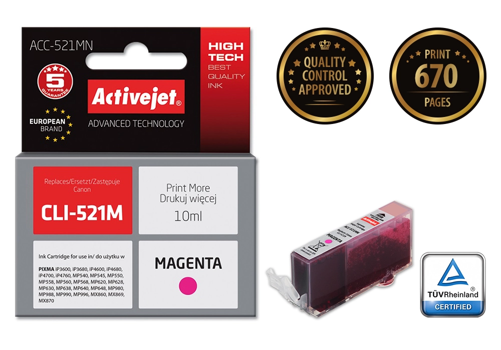 Activejet ACC-521MN ink (replacement for Canon
