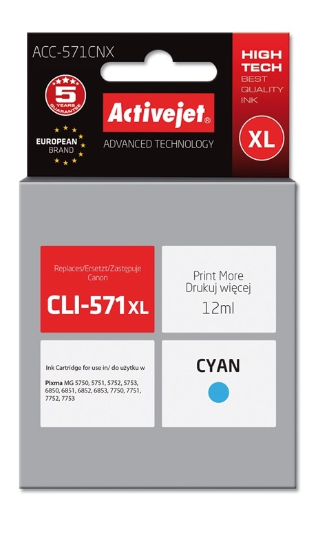 Activejet ACC-571CNX ink (replacement for Canon