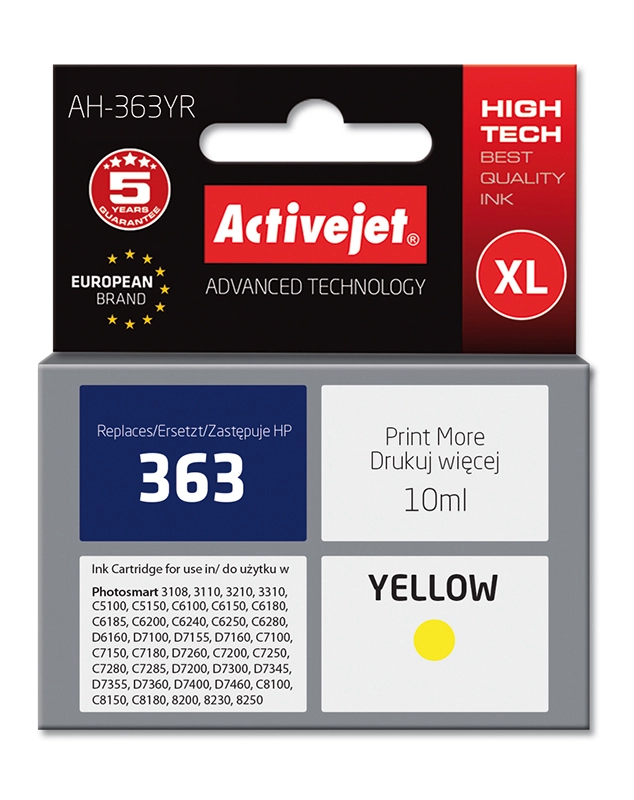 Activejet AH-363YR ink for HP printer
