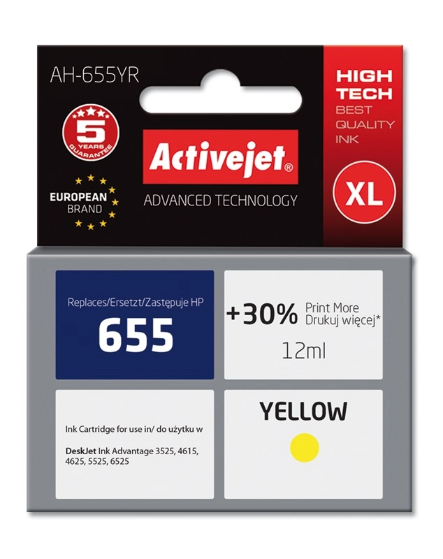 Activejet AH-655YR ink (replacement for HP