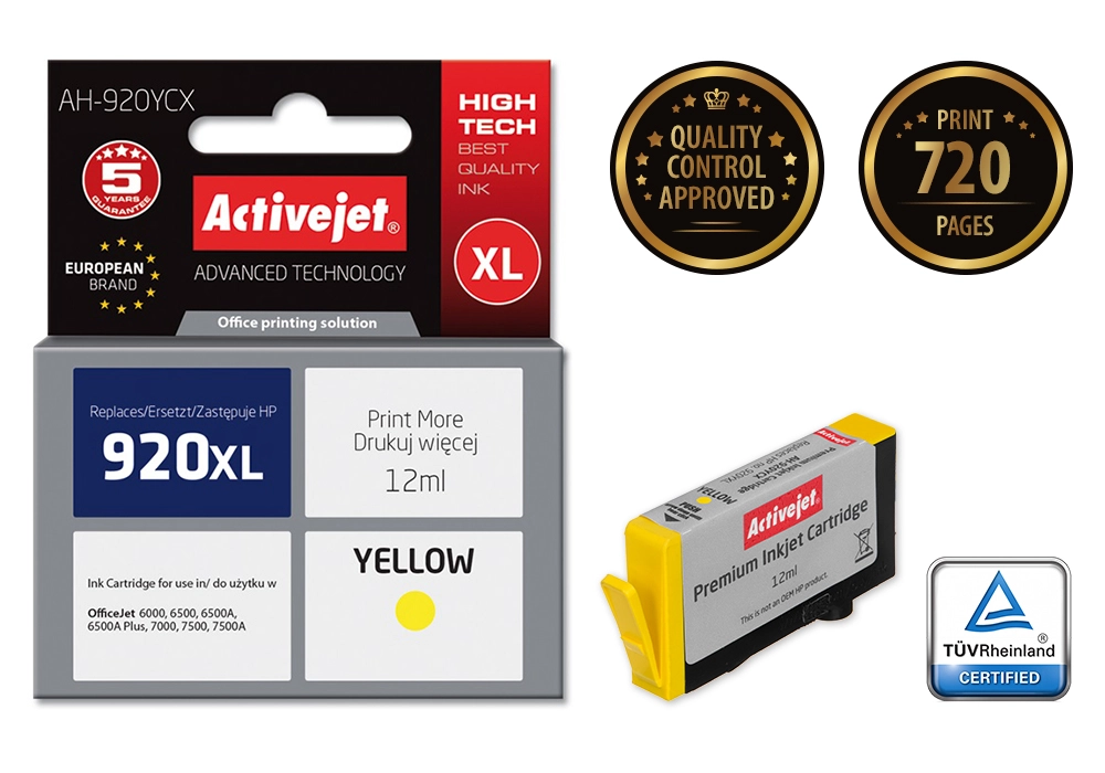 Activejet AH-920YCX ink (replacement for HP