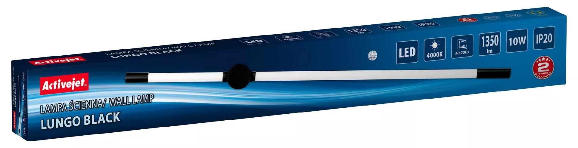 Activejet LED wall lamp AJE-LUNGO Black