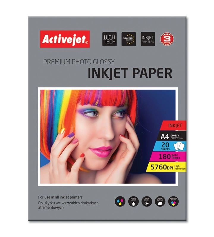 Activejet AP4-180G20 glossy photo paper; for