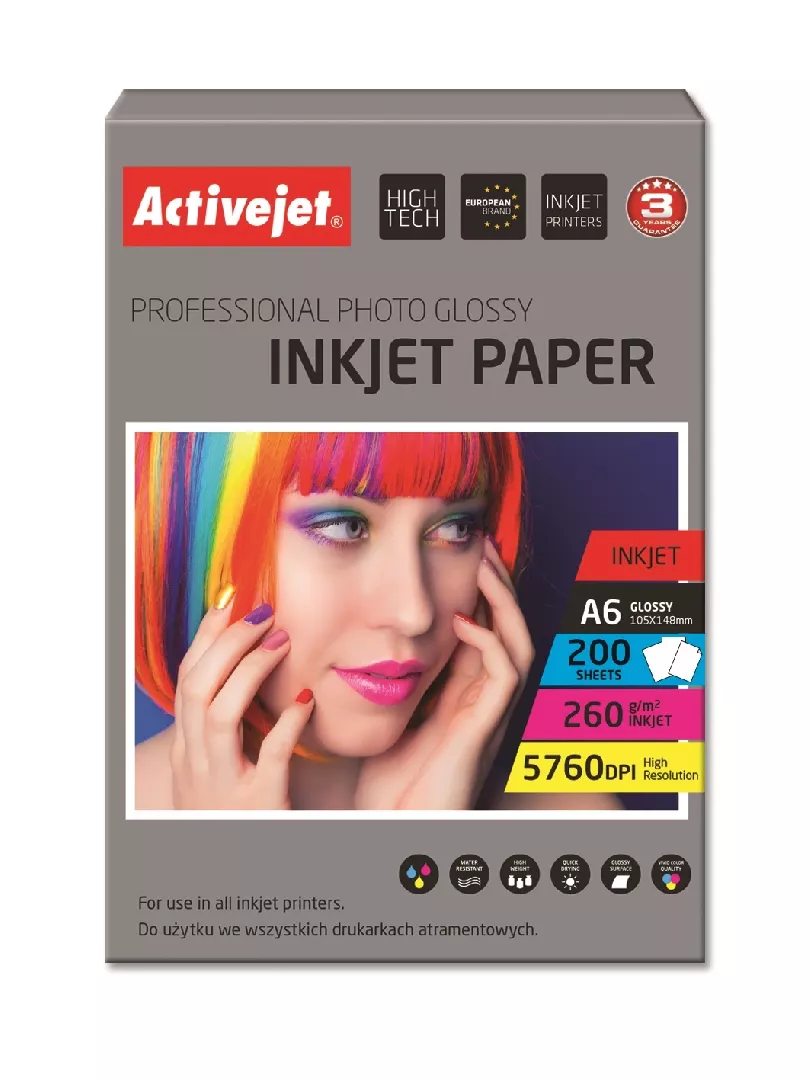Activejet AP6-260GR200 glossy photo paper for