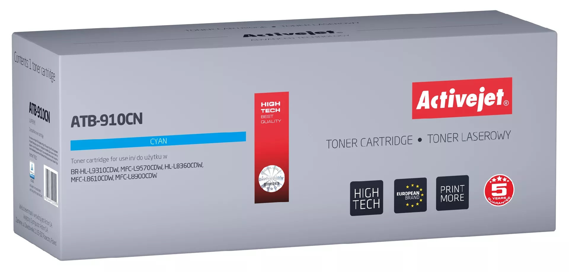 Activejet toner ATB-910CN (replacement Brother TN-910C