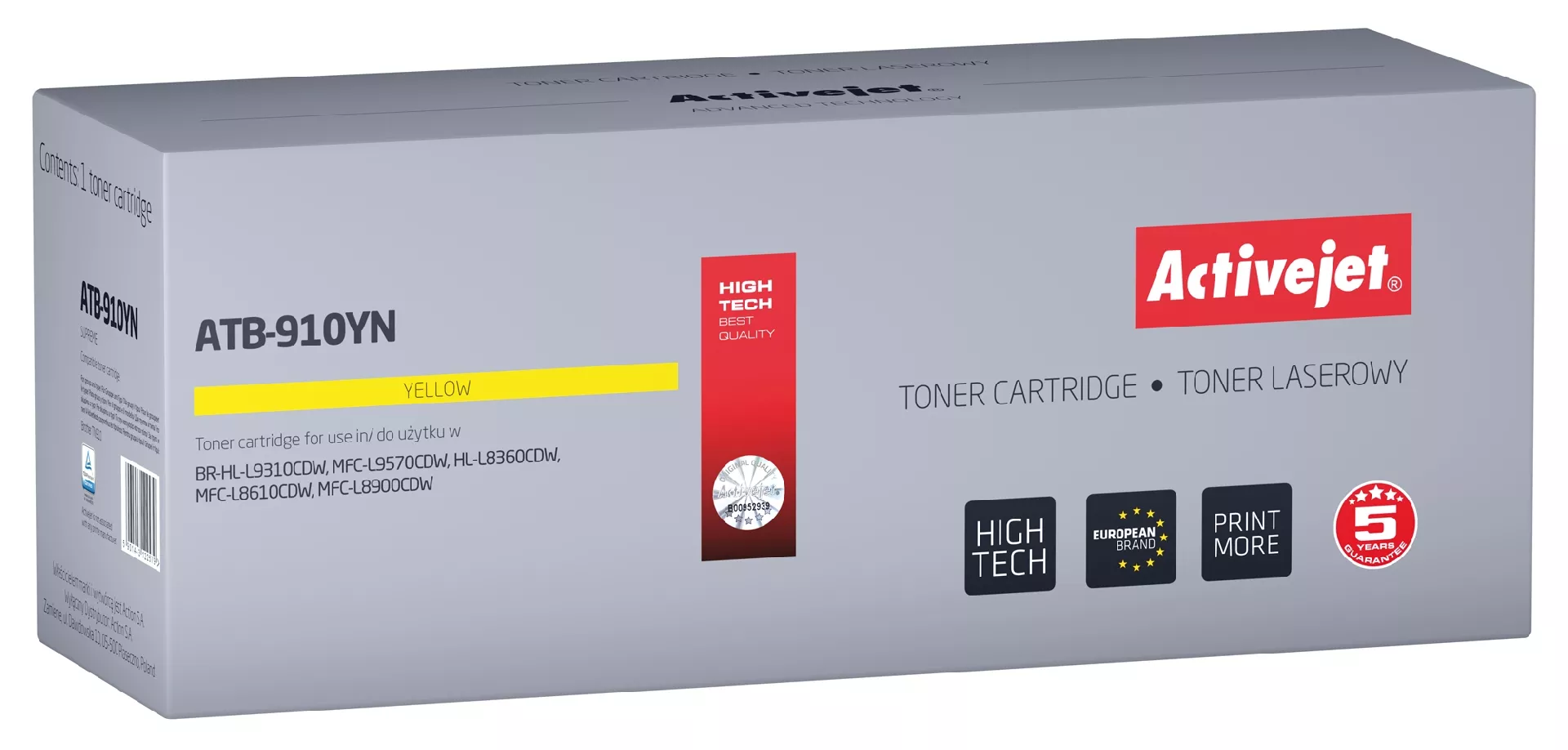 Activejet toner ATB-910YN (replacement Brother TN-910Y