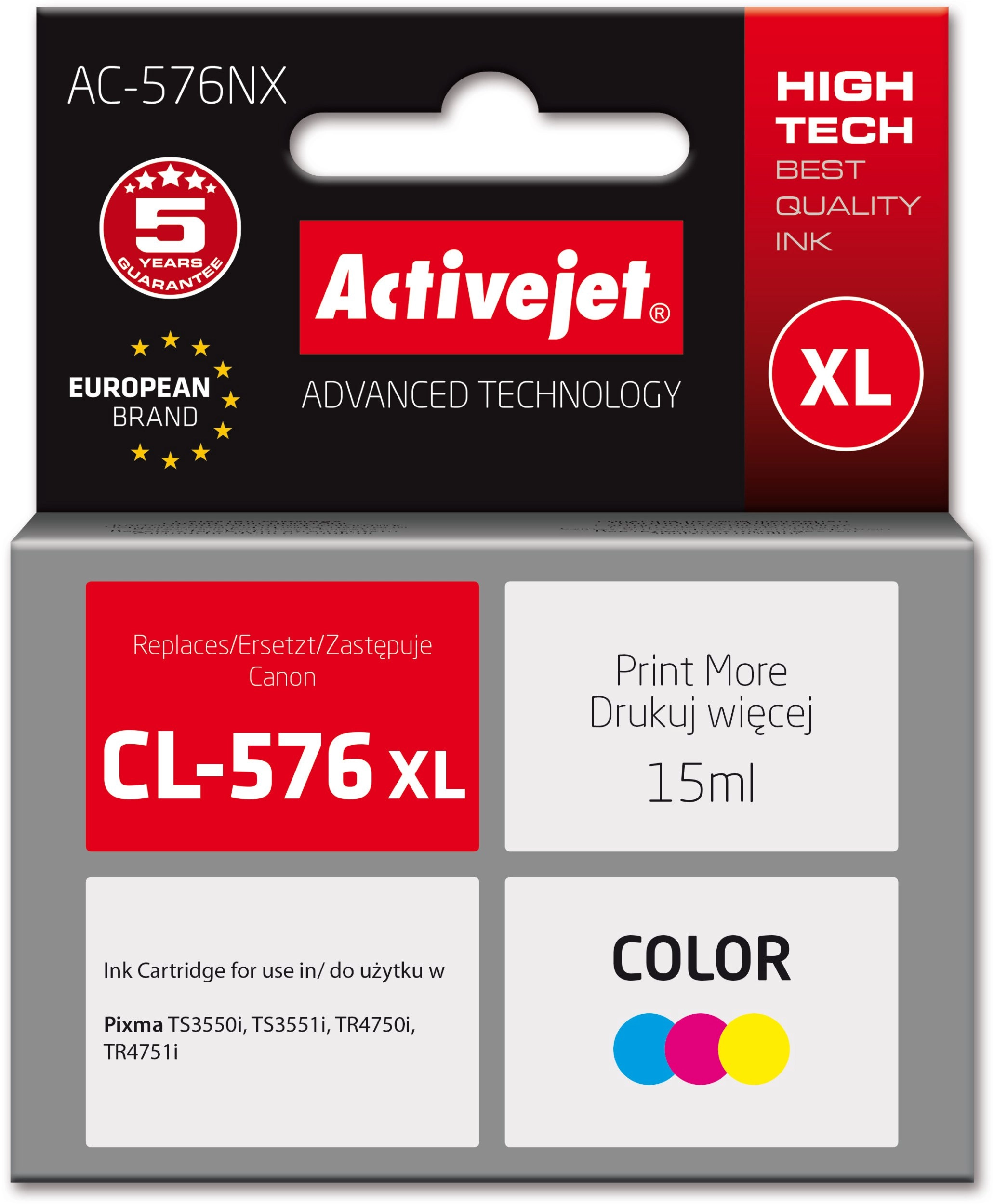 Activejet AC-576NX Canon printer ink  replacement