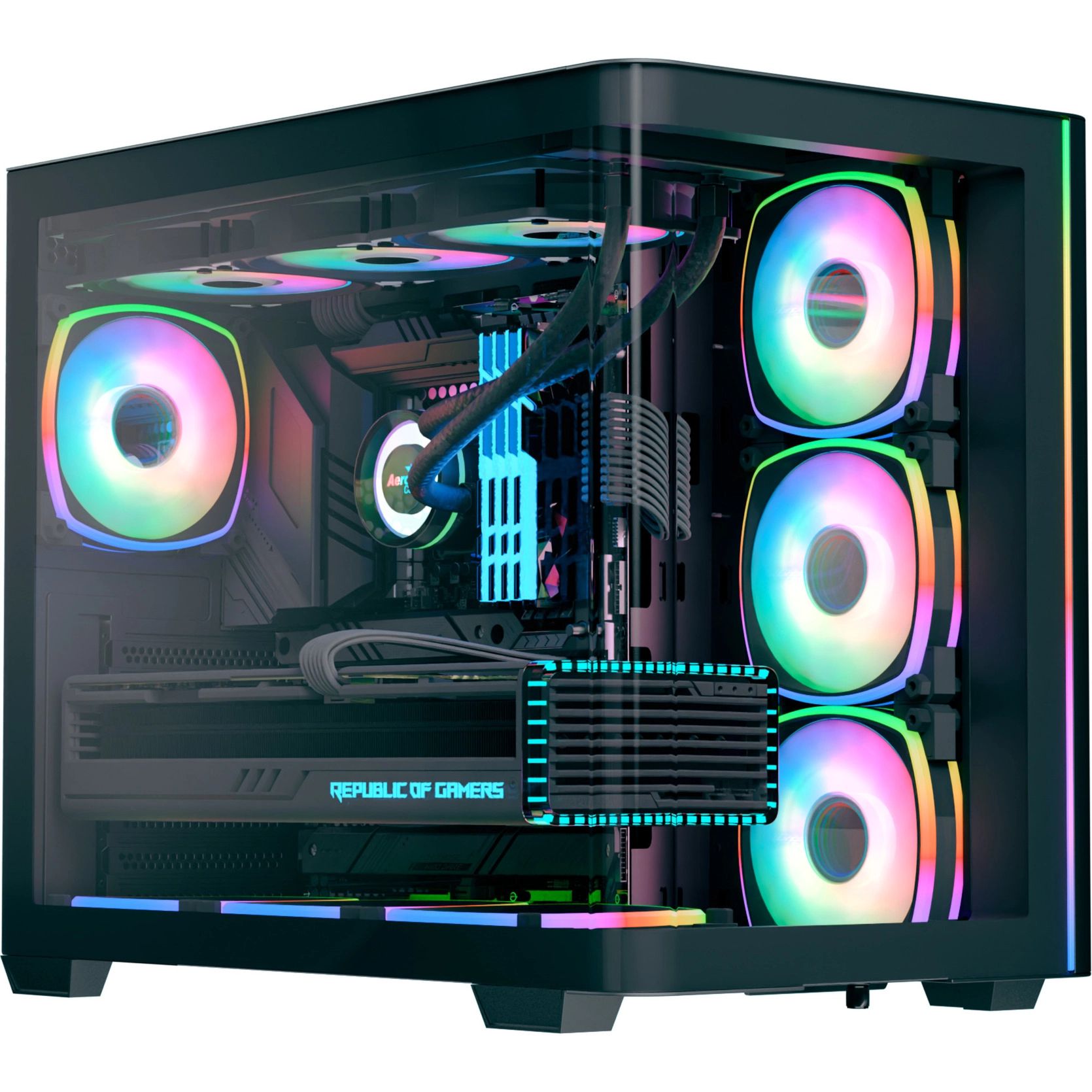 Aerocool P500C EVO-G-BK-v1  tower case Black