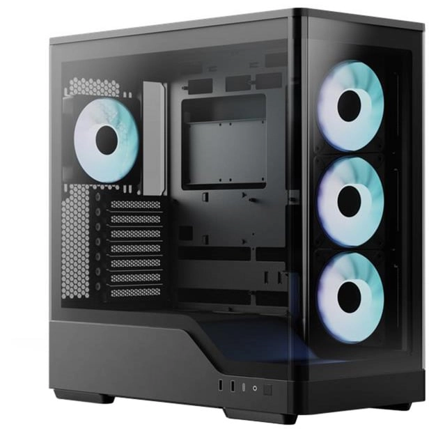 Aerocool P500A-BK-v1  Tower Case  Black  Tempered
