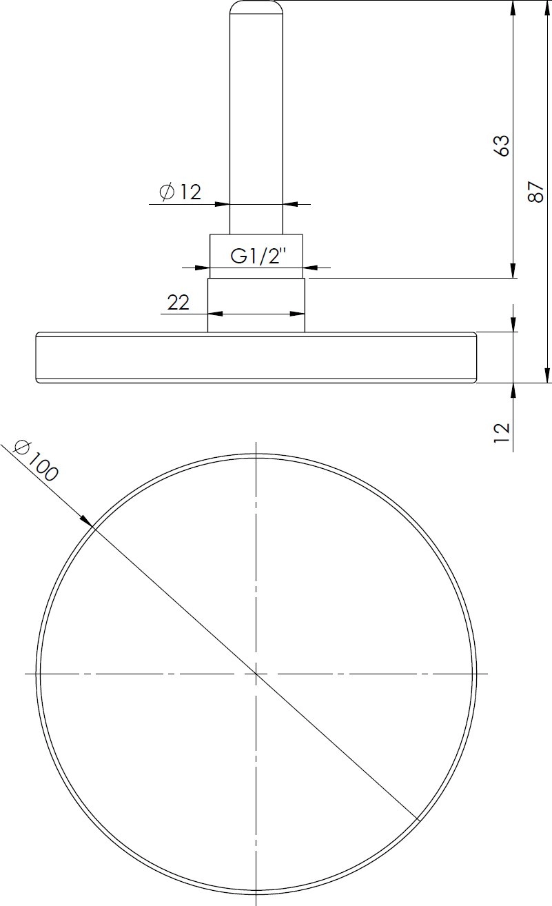 Termometr bimetaliczny BiTh 100 fi100 mm