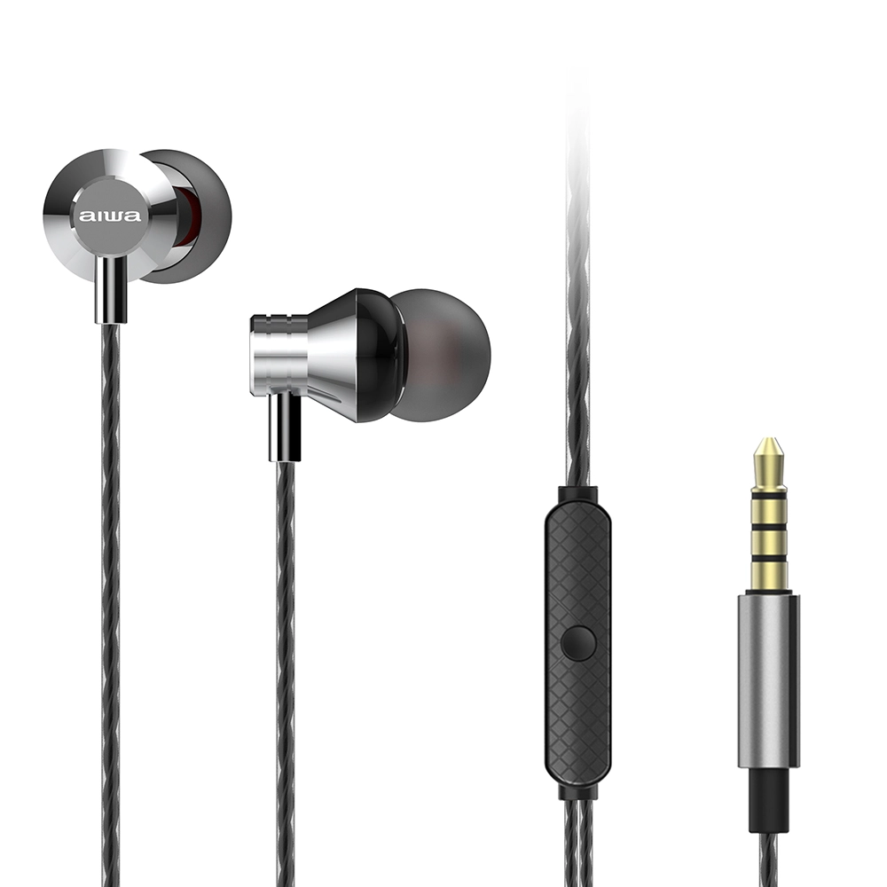 AIWA In-Ear stereo austiņas ar mikrofonu, pelēkas