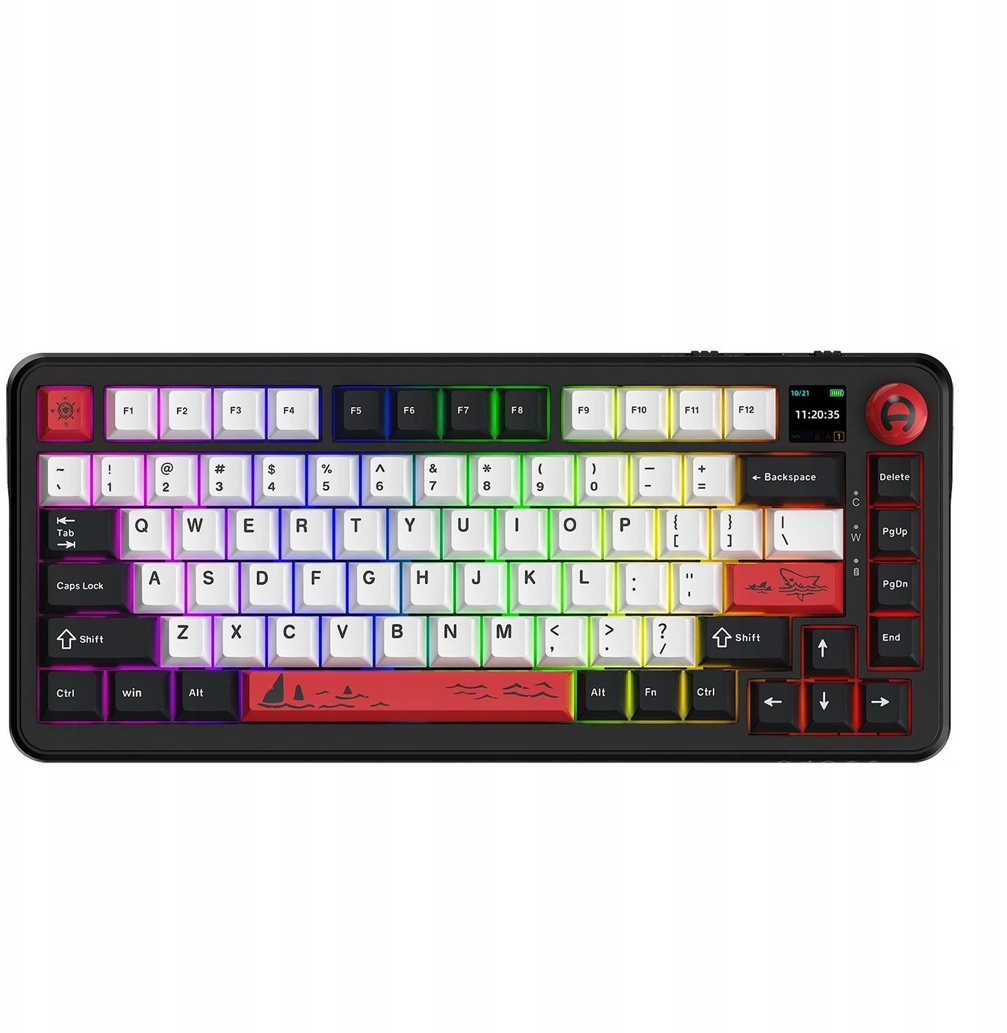 AK820 MAX Plus Avocado-Switch-Black-Model-With-Screen RGB Mechanical