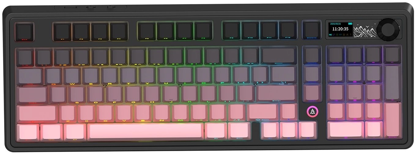 AK980 Gift Switch-V2-Pink-Gradient-Model-With-Screen RGB Mechanical Gaming
