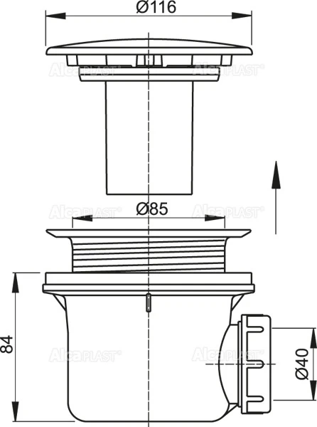 Alcaplast Shower tray siphon 90 LUX