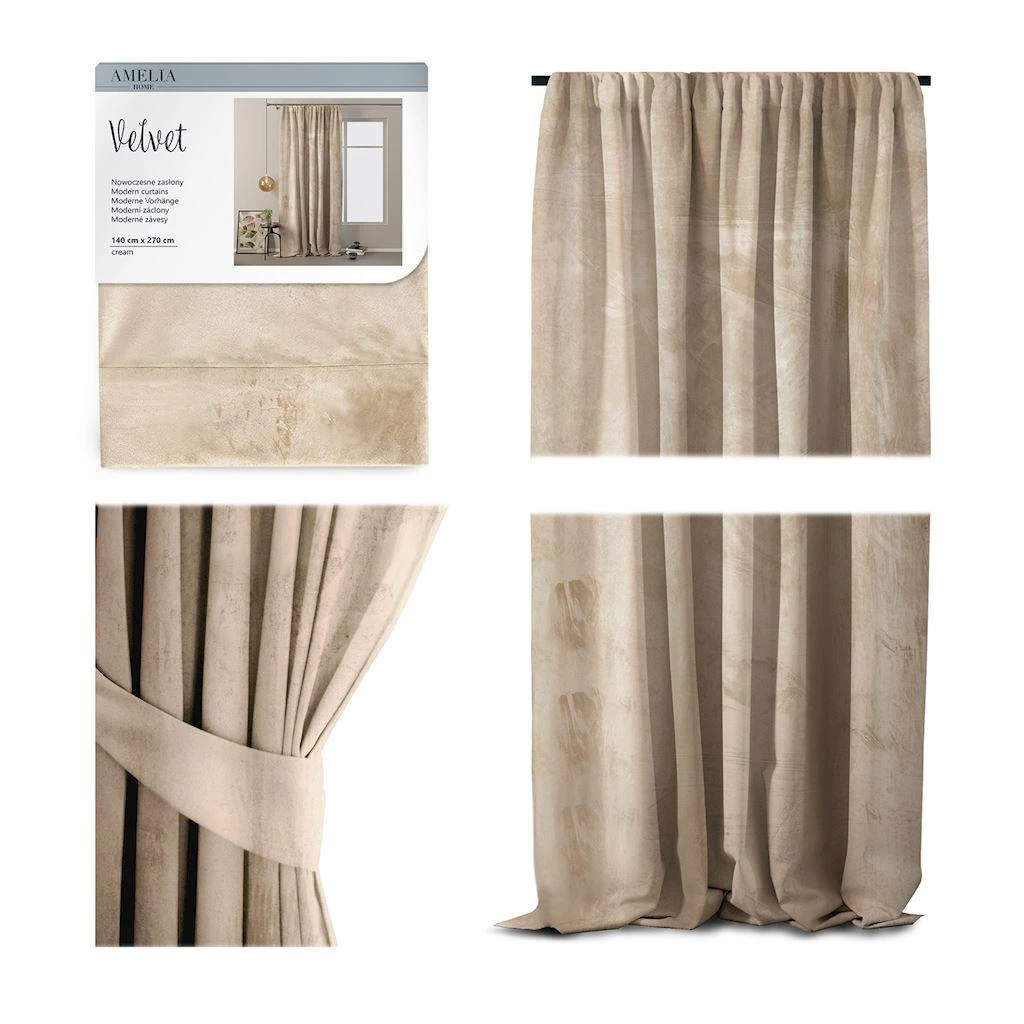Night curtain AmeliaHome VELVET 140X270 cm