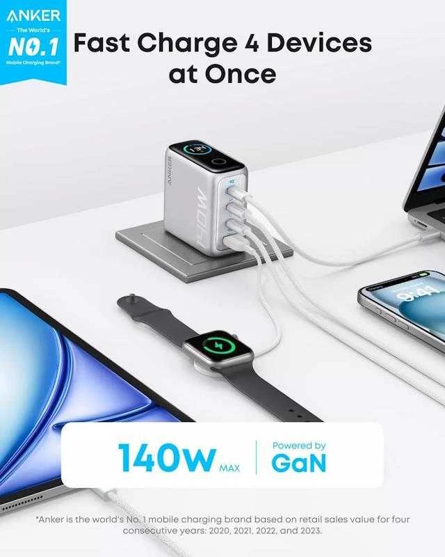 Anker Charger 140W 4-Port w/ USB-C