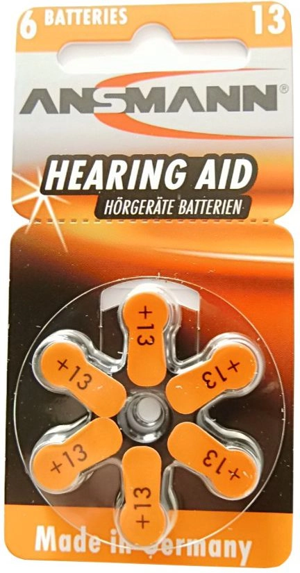 1x6 Ansmann Zinc-Air 13 (PR48) hearing