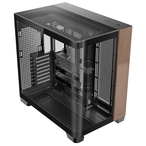 Antec C8 Curve Wood Full Tower Melns, Caurspīdīgs, Koks