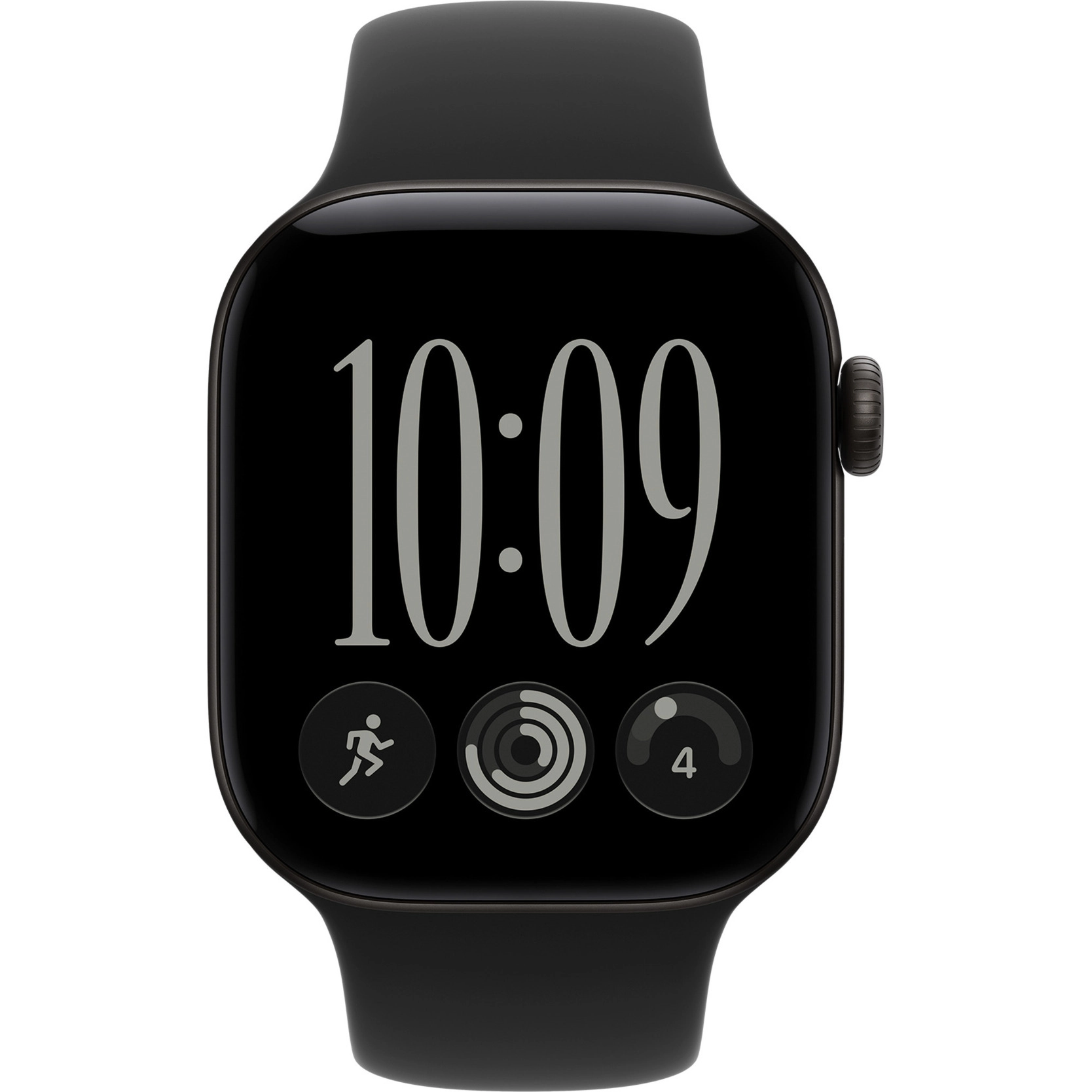 Apple Watch Series 12 GPS 42mm Black Aluminium Gehäuse mit Black Sport Band - S/M