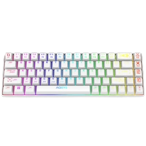 Aqirys Mira tastatūra Speļu USB + Bluetooth QWERTY Amerikāņu angļu valoda Balts