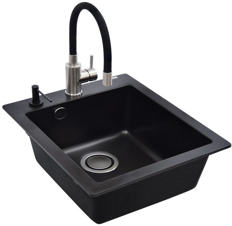 SINK SIMPLEXSQS100+MIXER+DISP BLACK 000101144705 15088365 SQS100+5543+DS+AF