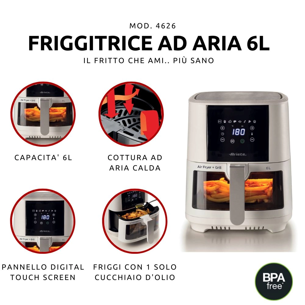 Ariete 4626 Airy Fryer 6L Air