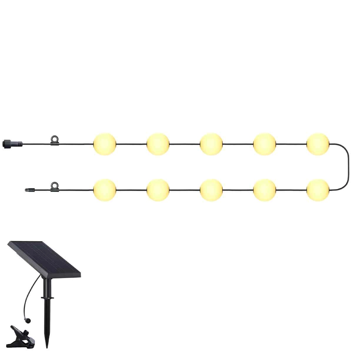 Dekor. lampu virtene solārā  1Wx10  ar