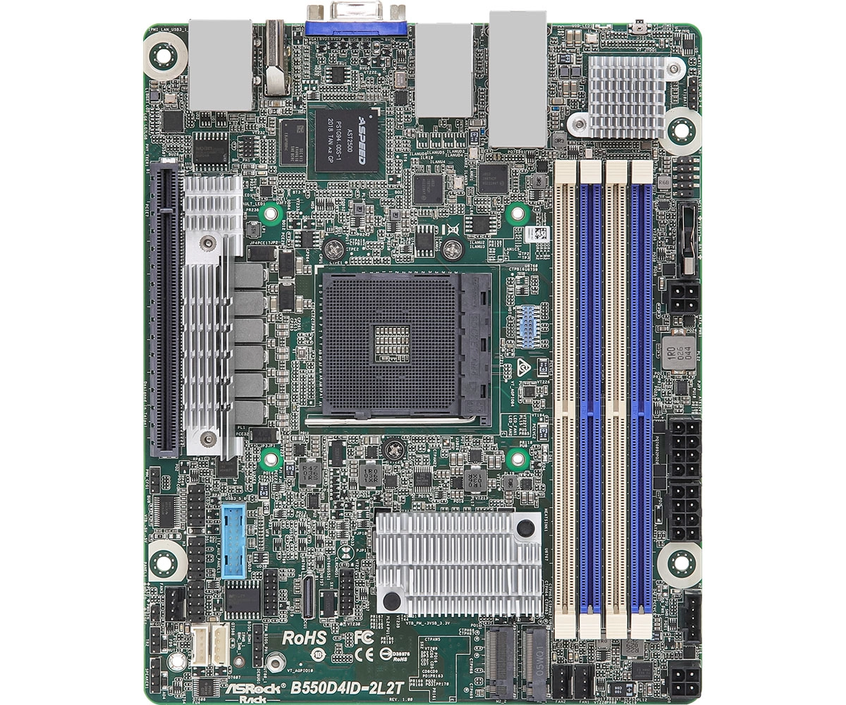 Asrock B550D4ID-2L2T mātes plate AMD B550 Ligzda AM4 mini ITX