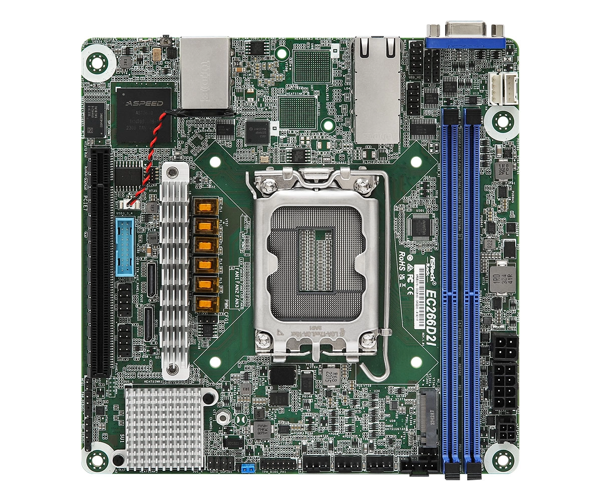 Asrock EC266D2I mātes plate Intel C266 LGA 1700 mini ITX