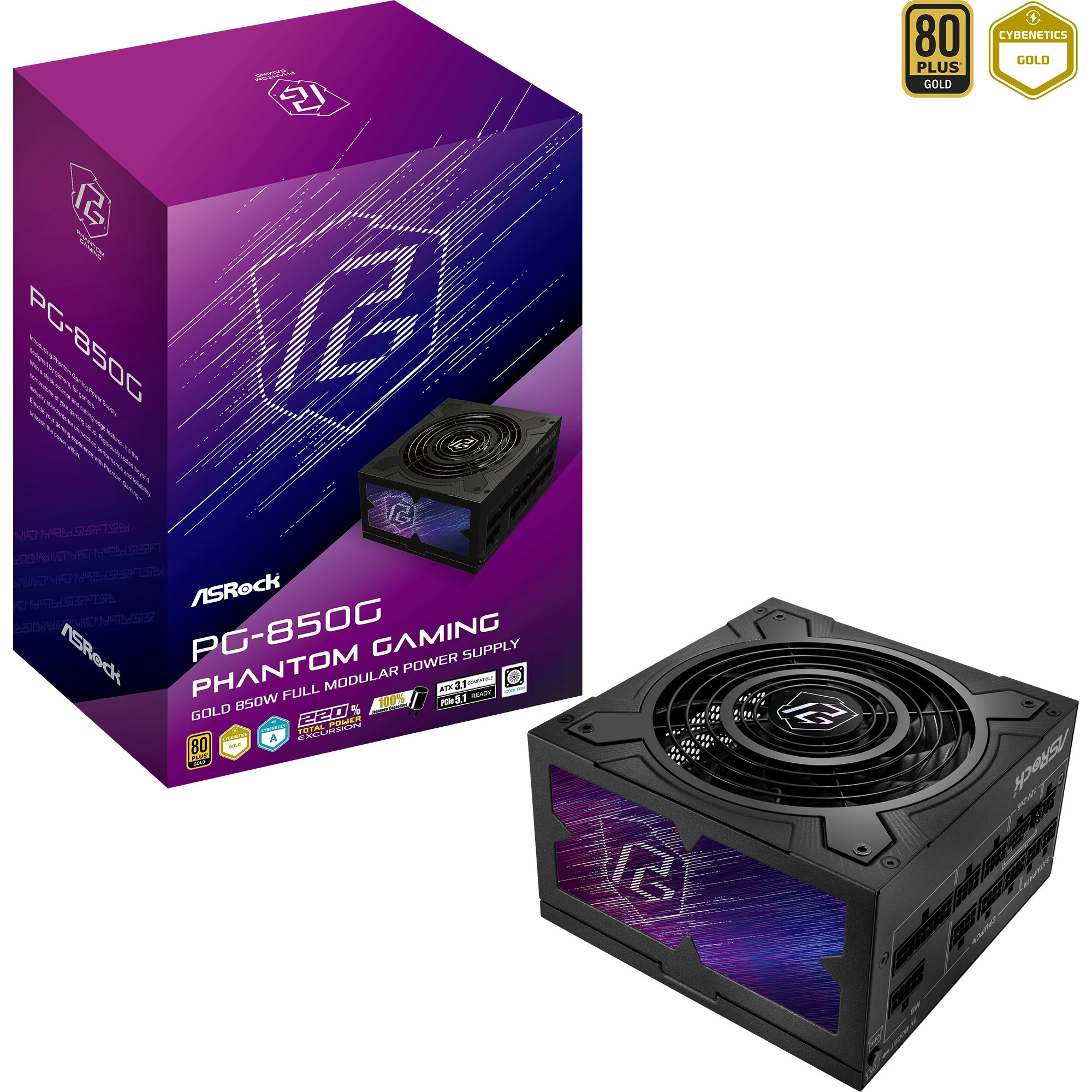 Zasilacz ASRock Phantom Gaming 850W (PG-850G)