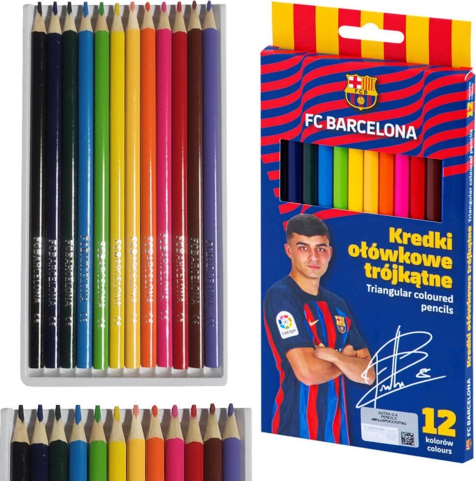 FC Barcelona triangular pencils  12 colors
