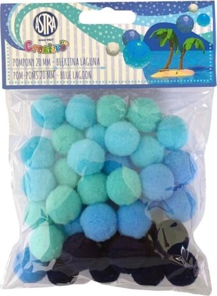 Decorative pompoms 20mm - ASTRA Blue