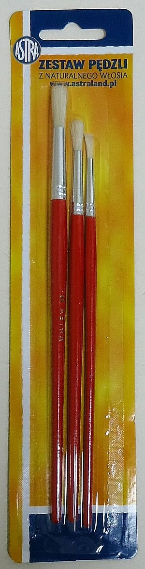 Set of natural bristle brushes 2/6/12