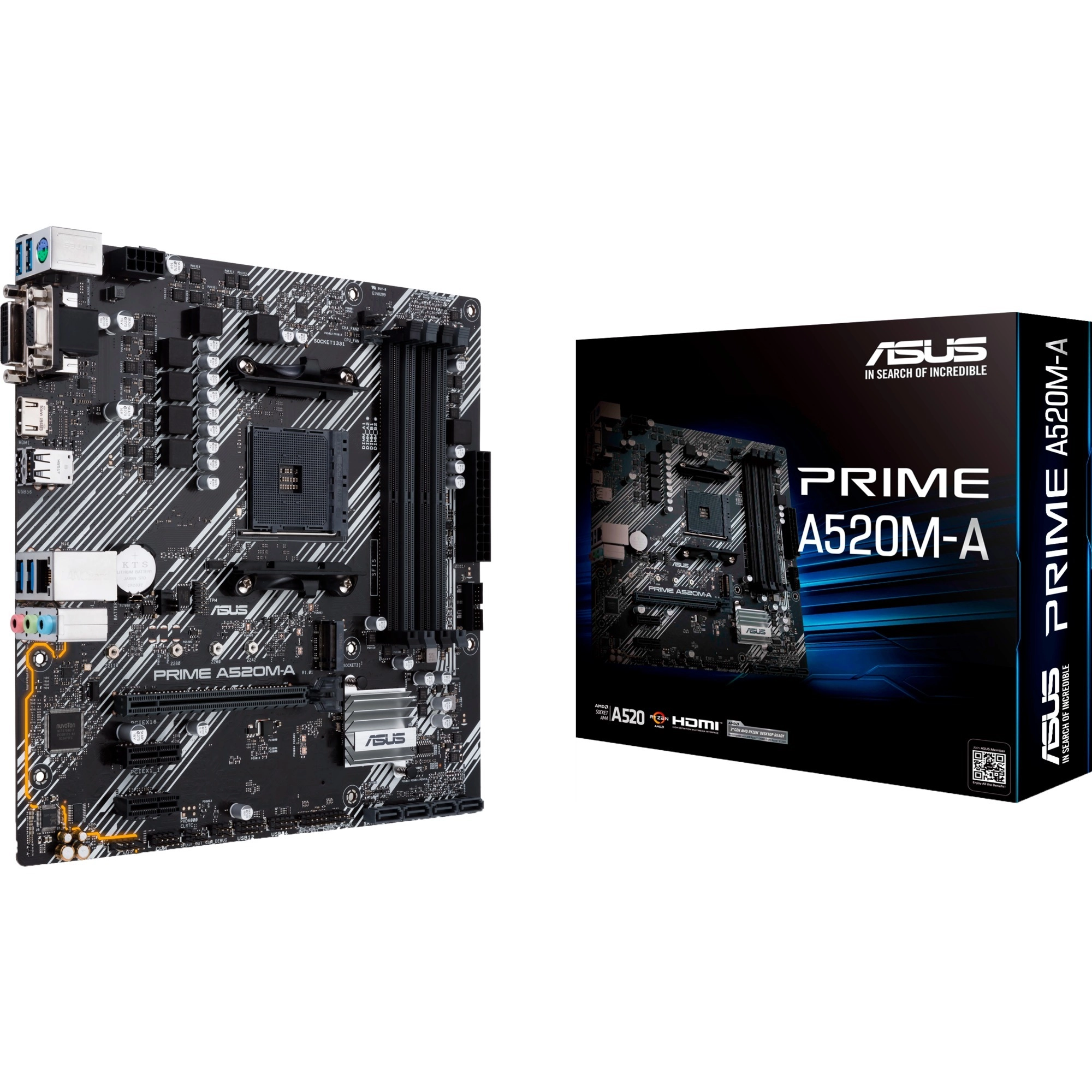 ASUS PRIME A520M-A II/CSM  motherboard black/grey