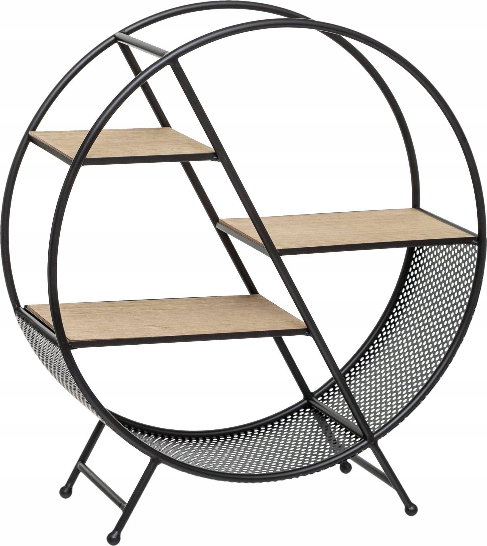 Atmosphera TIMEO round floor-standing shelf black