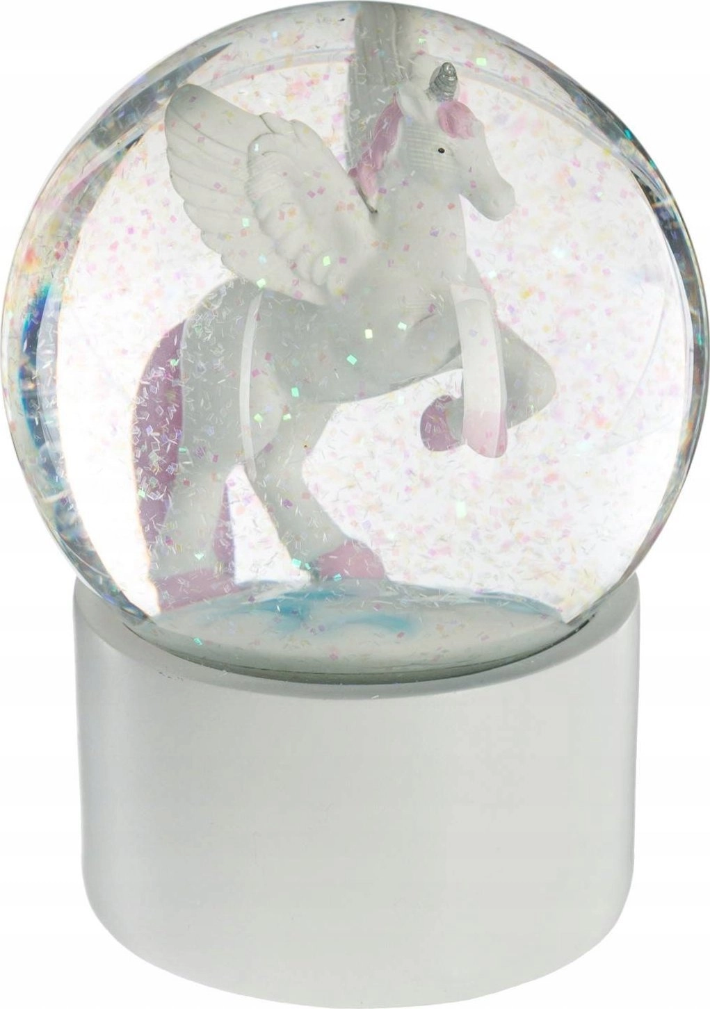 Atmosphera Glitter snow globe  white unicorn