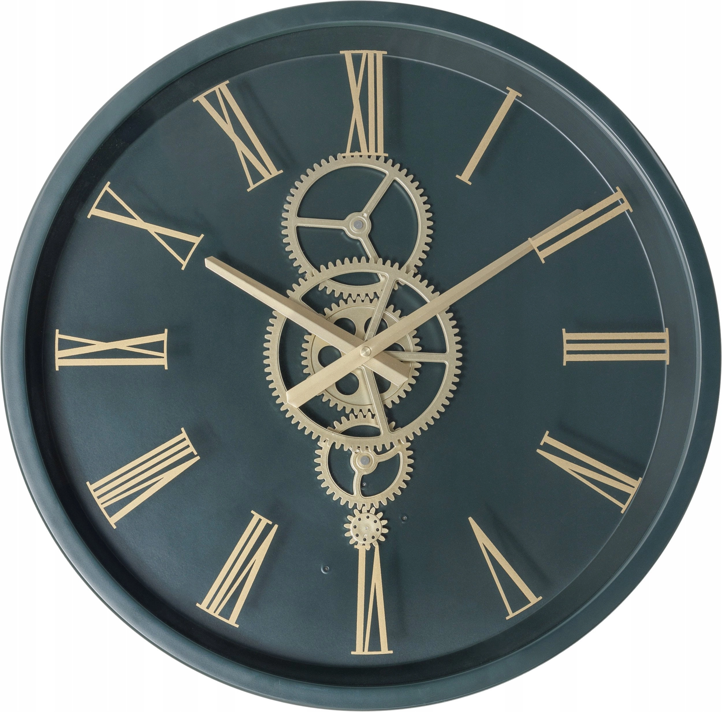 Wall clock with visible ARACELY mechanism